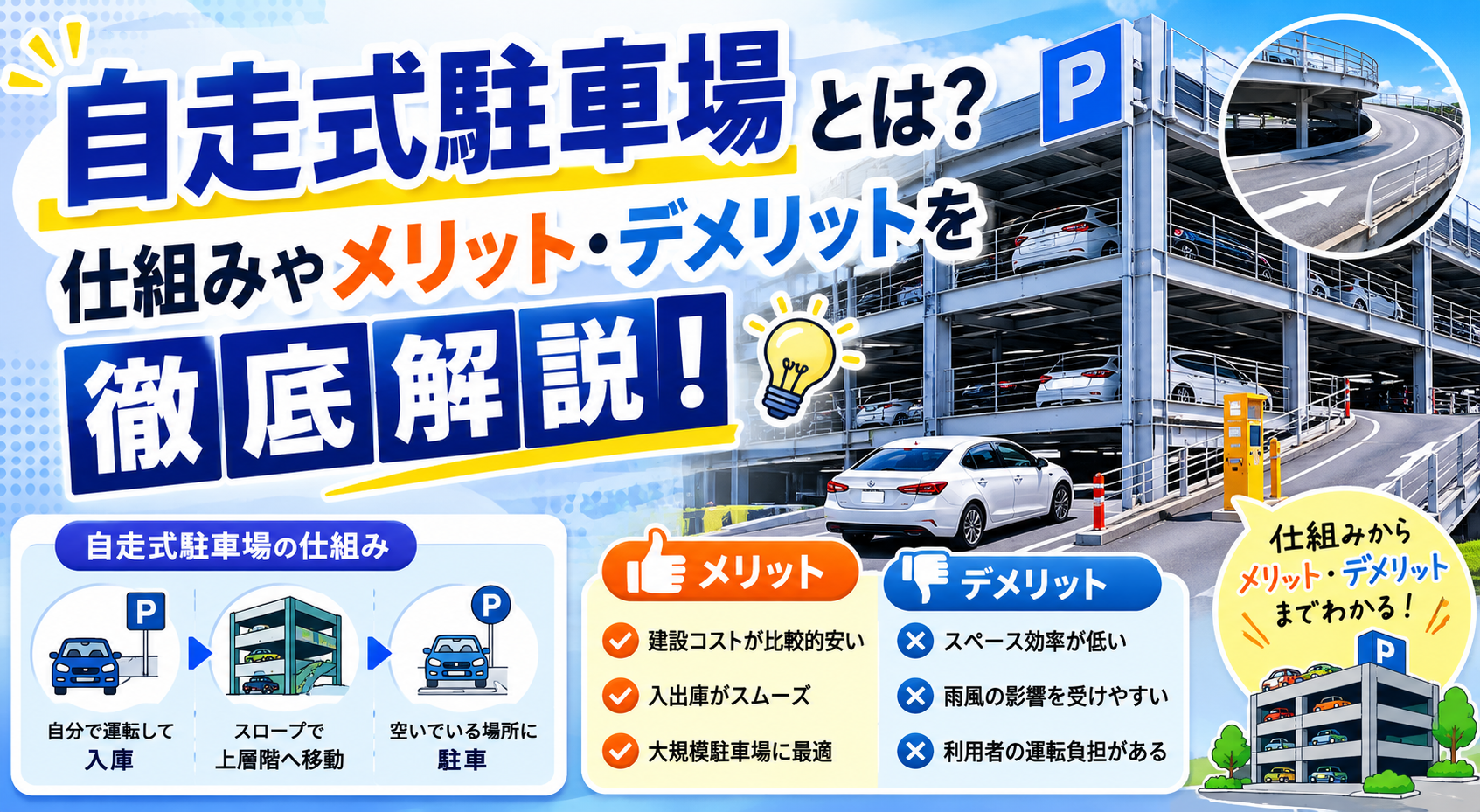 自走式駐車場とは？仕組みやメリット・デメリットを徹底解説