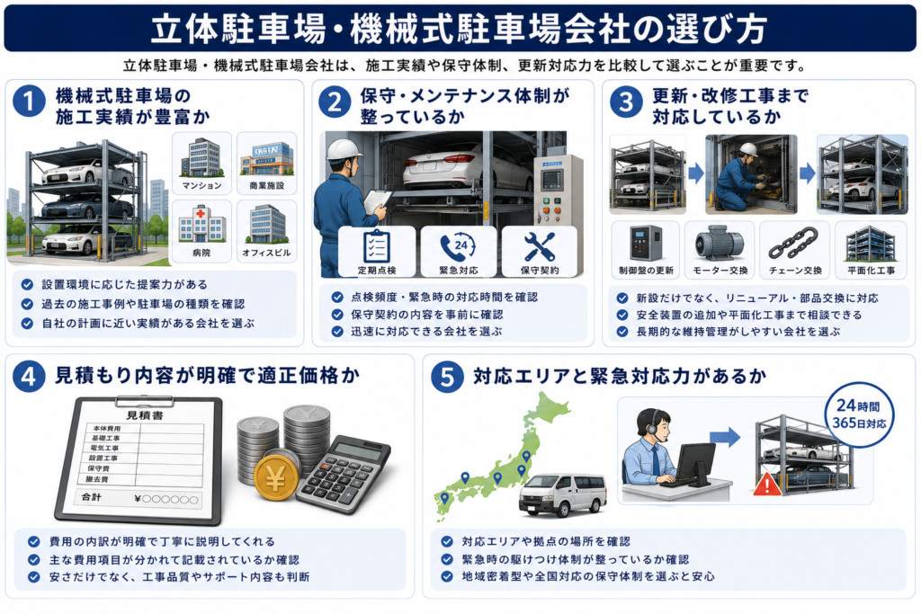 立体駐車場・機械式駐車場会社の選び方