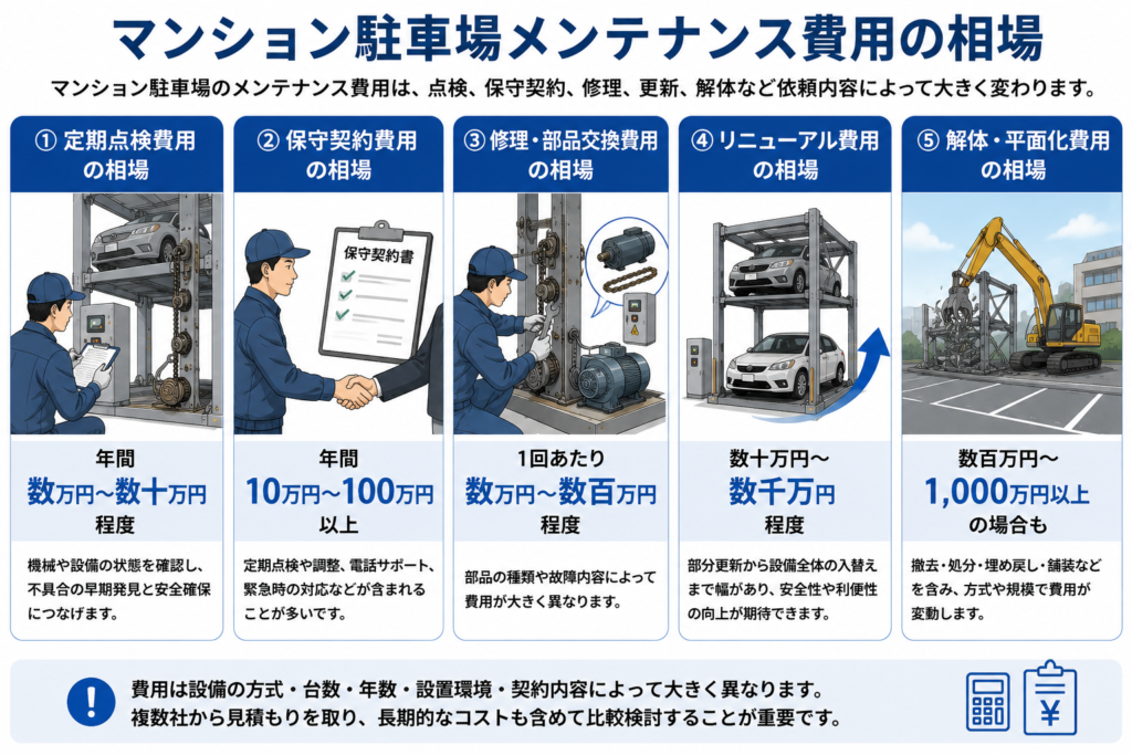 マンション駐車場メンテナンス費用の相場