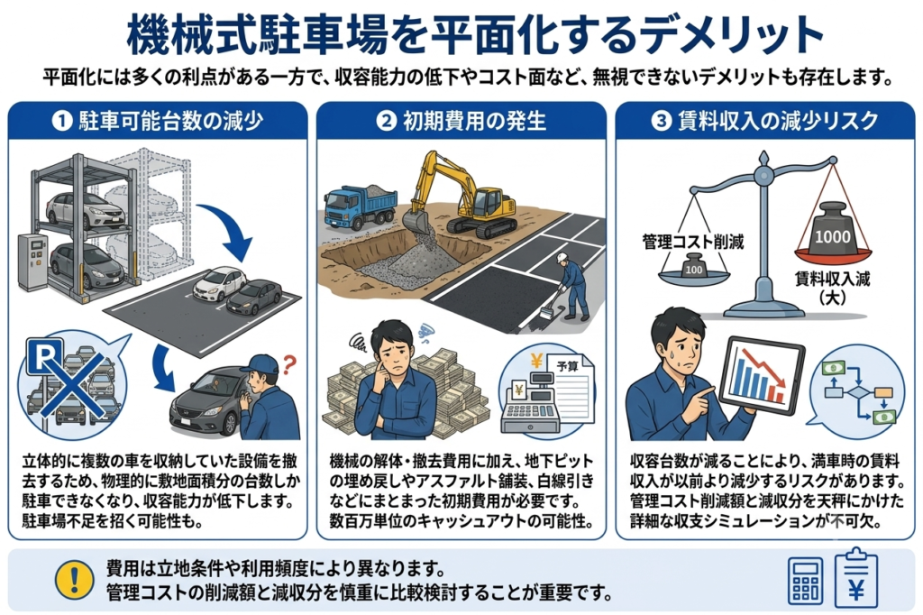 機械式駐車場を平面化するデメリット